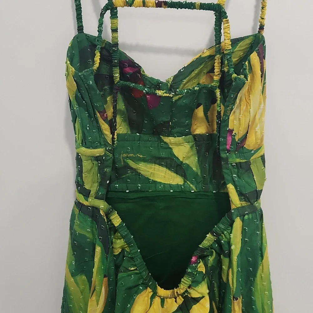 FARM Rio green banana aquarela midi dress - Picture 7 of 9